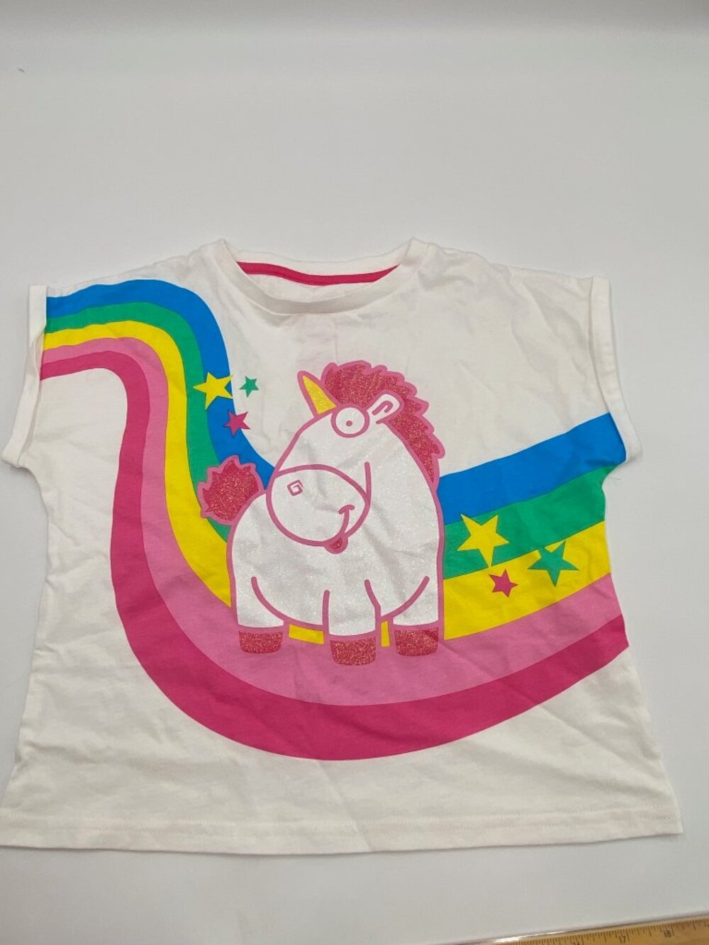 Universal Studios Minions Fluffy Unicorn Shirt Youth Small Rainbow Despicable Me